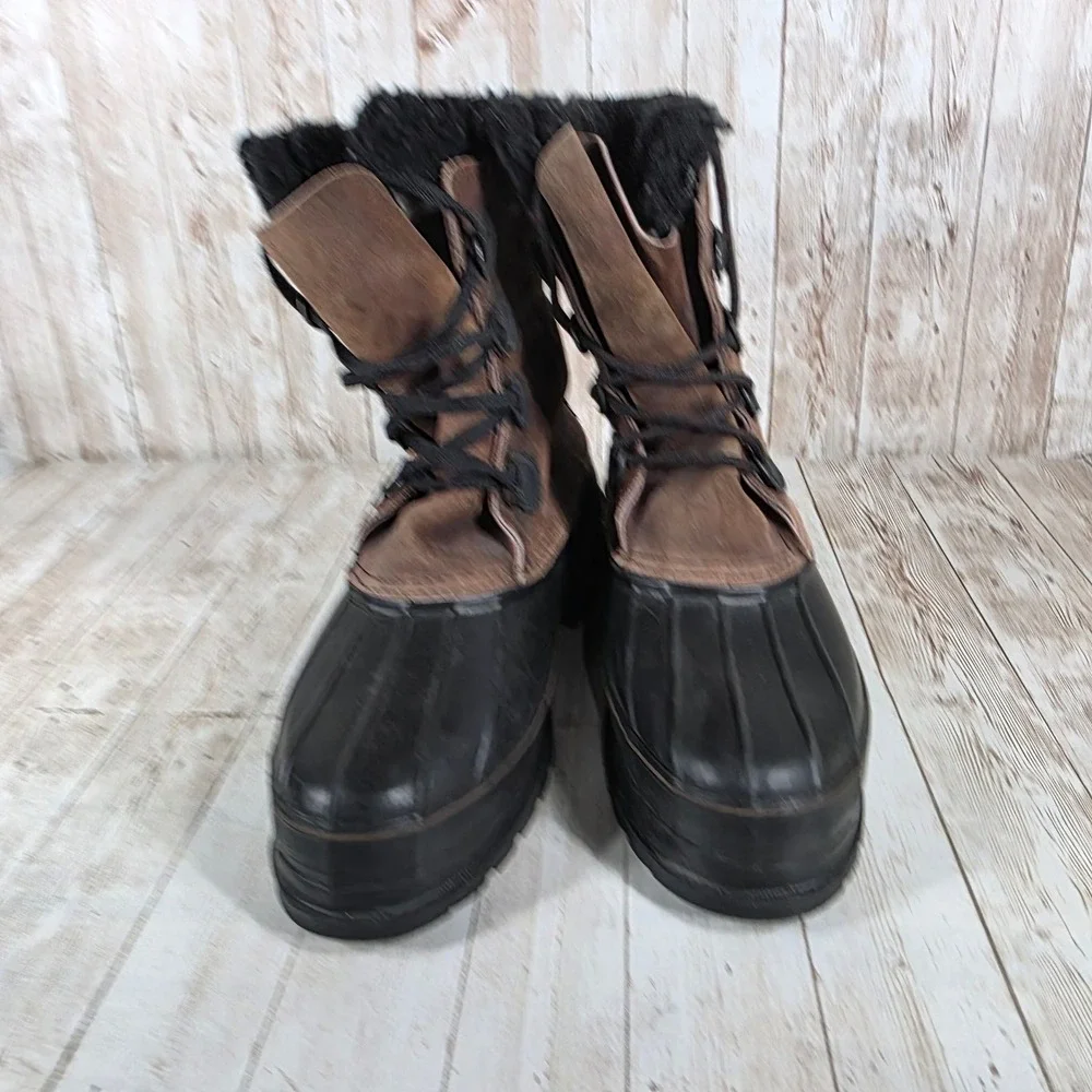 LaCrosse Womens Brown Suede Black Rubber‎ Fur Lined Winter Snow Boots Size 8